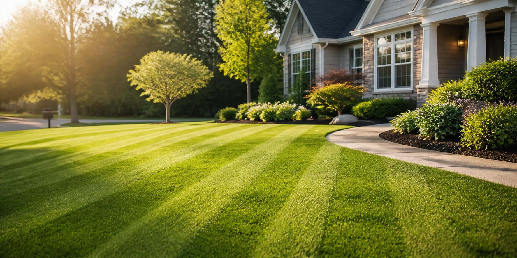Residential lawn care service in Columbia SC with clean mowing and edging